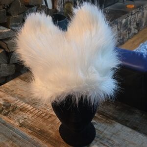 Fluffy White Faux Fur Hat